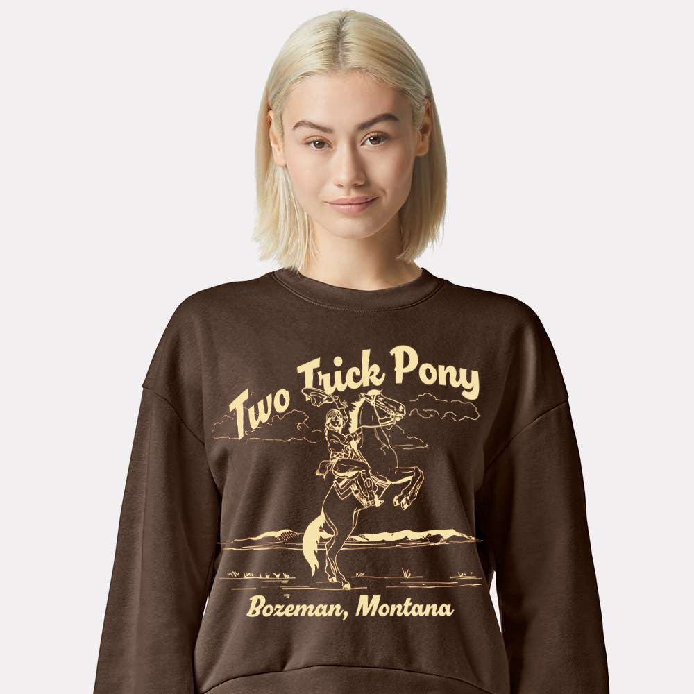 Two Trick Pony Women's Crew Neck Sweatshirt - Brown
