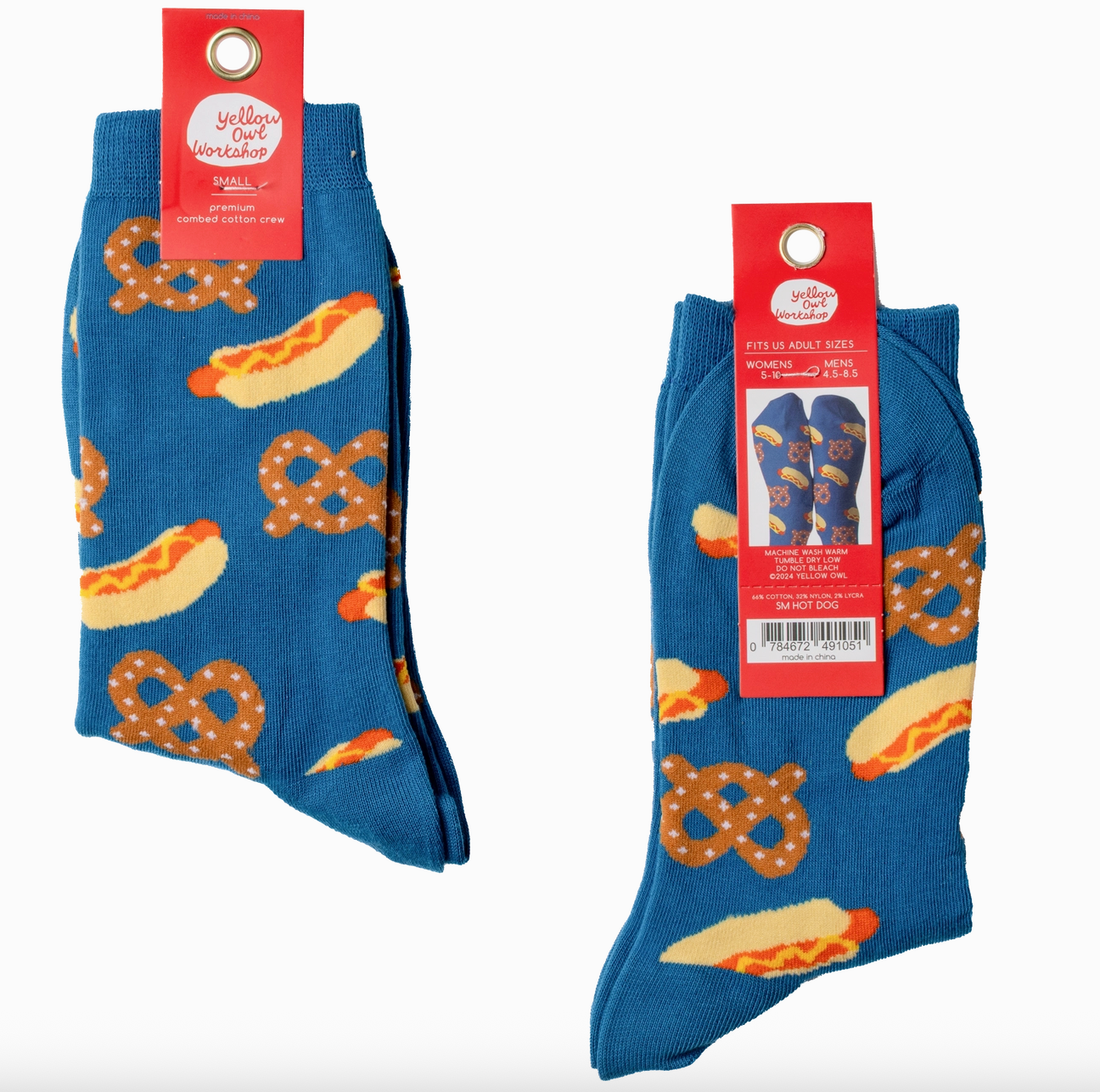 Pretzel and Hot Dogs Socks