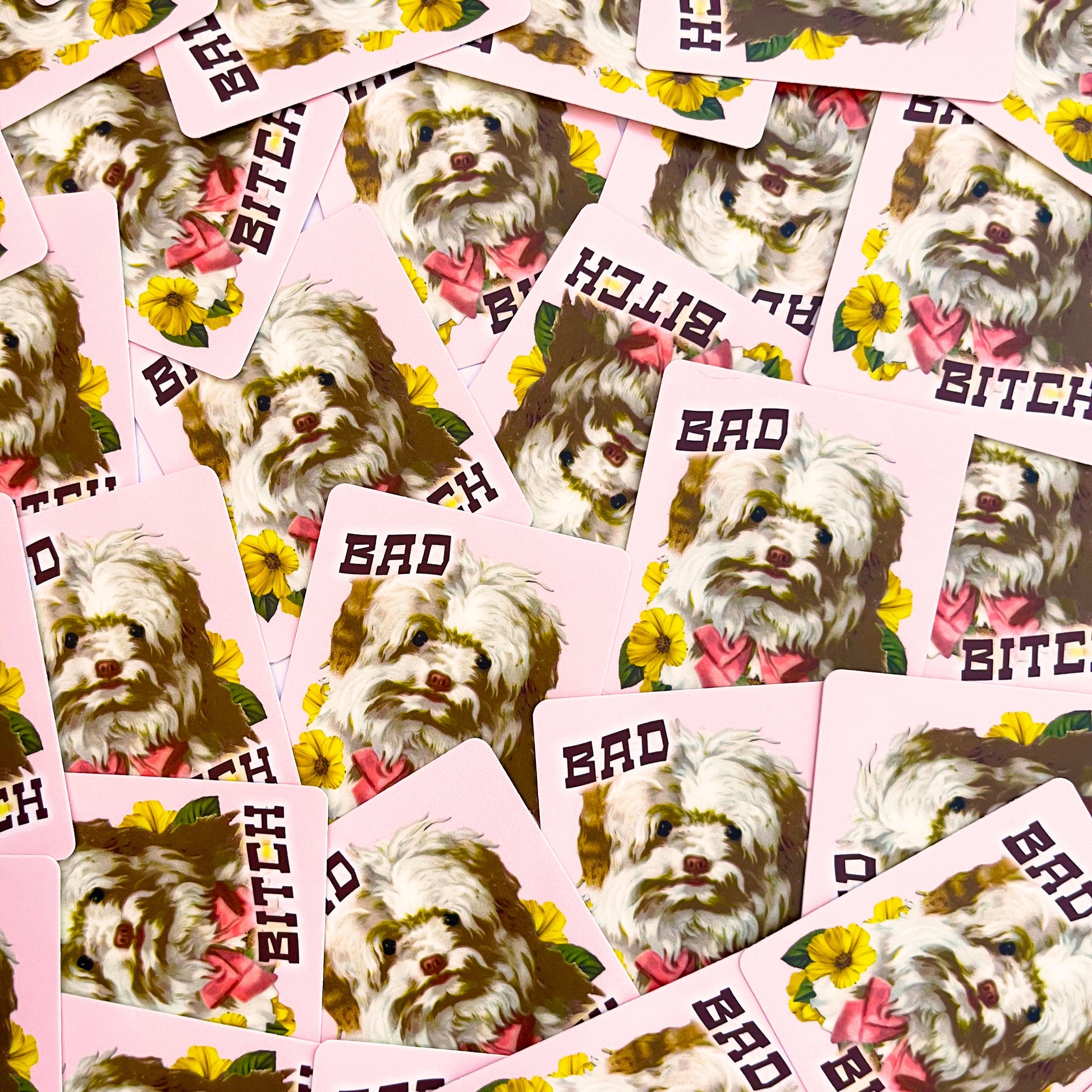 bad bitch sticker funny dog decal cute sticker pink retro stickers for water bottle laptop bumper sticker coin laundry