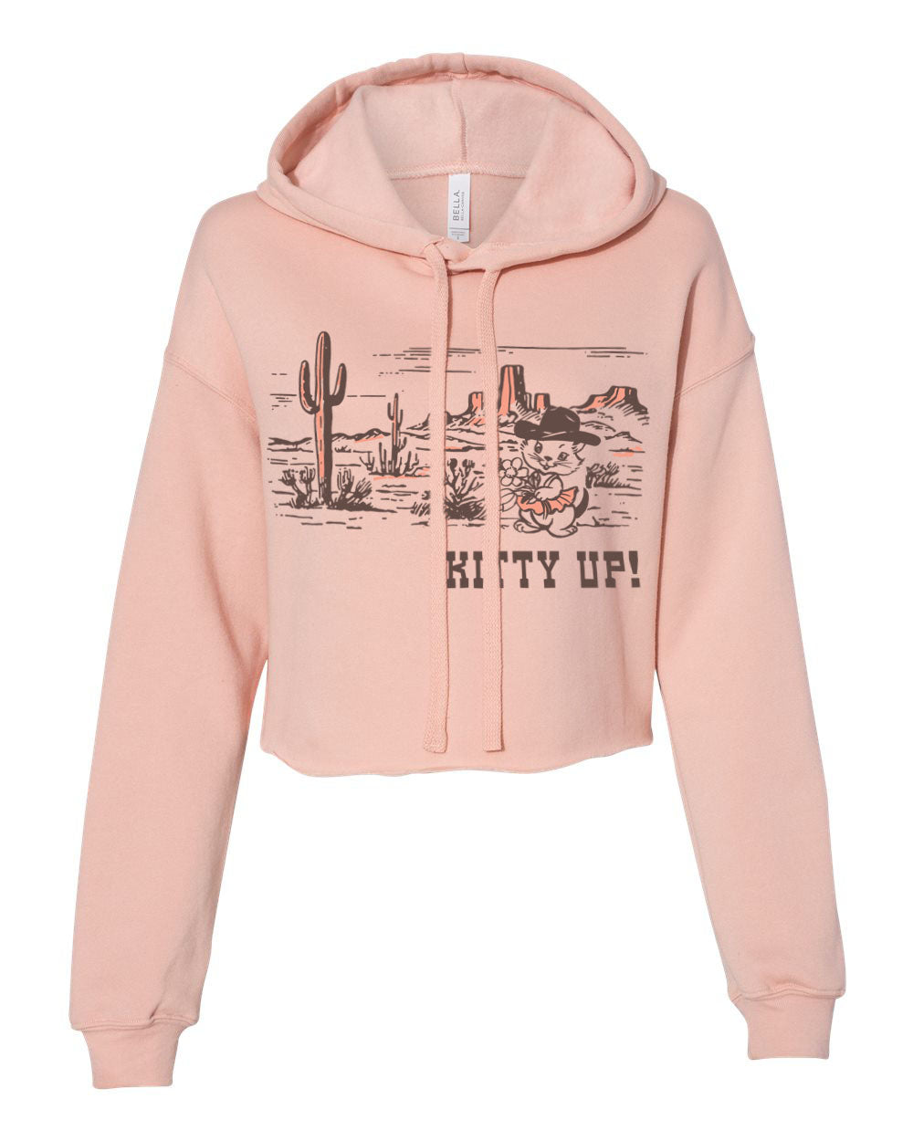 Kitty Up Crop Hoodie - Pink