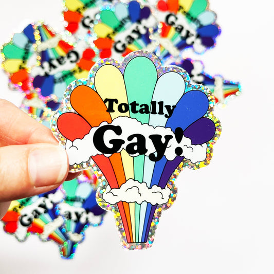 rainbow glitter sticker gbtq support sticker fun pride stickers funny stickers coin laundry montana 