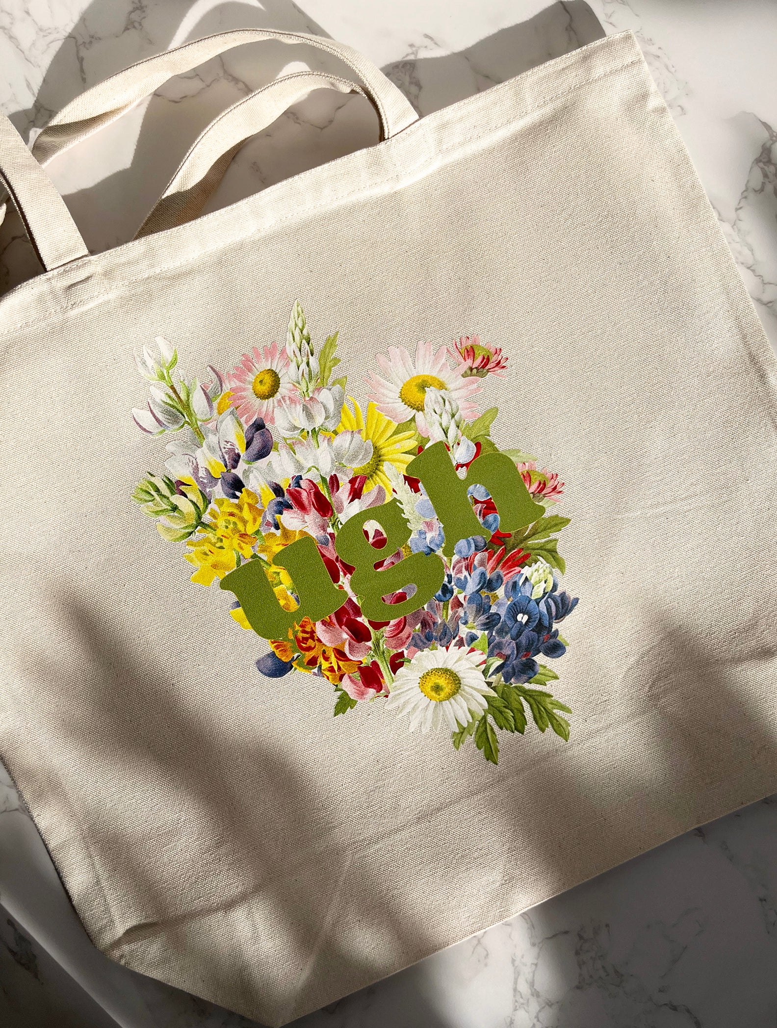 funny ugh tote bag canvas with flower print cute tote bag reusable shopping bag cotton coin laundry gift for mothers day funny valentine gift coin laundry 